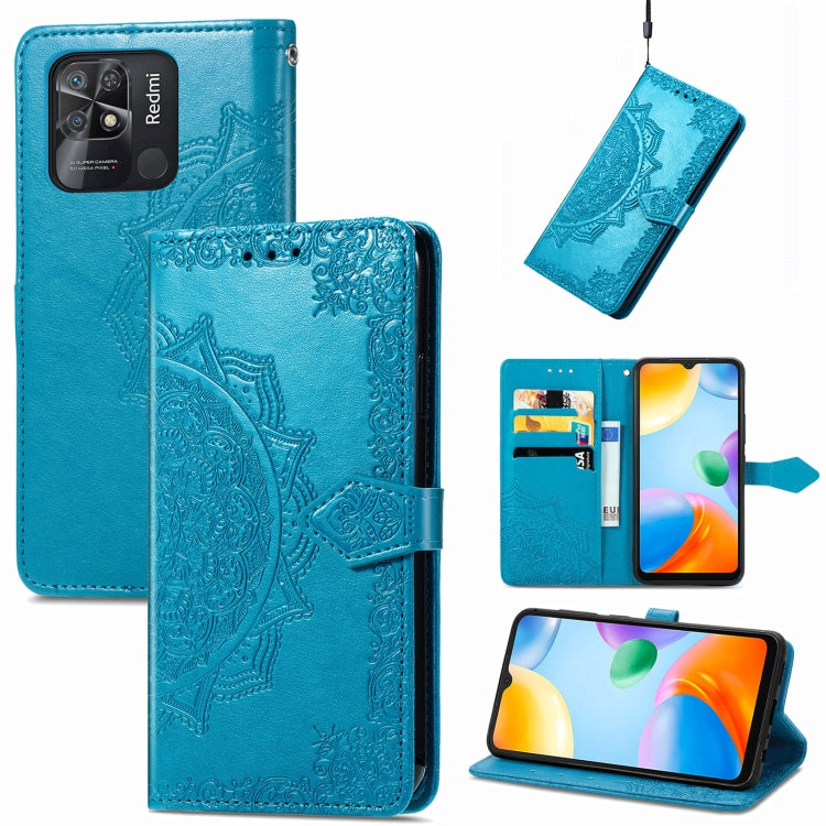 For Xiaomi Redmi 10C Mandala Flower Embossed Flip Leather Phone Case