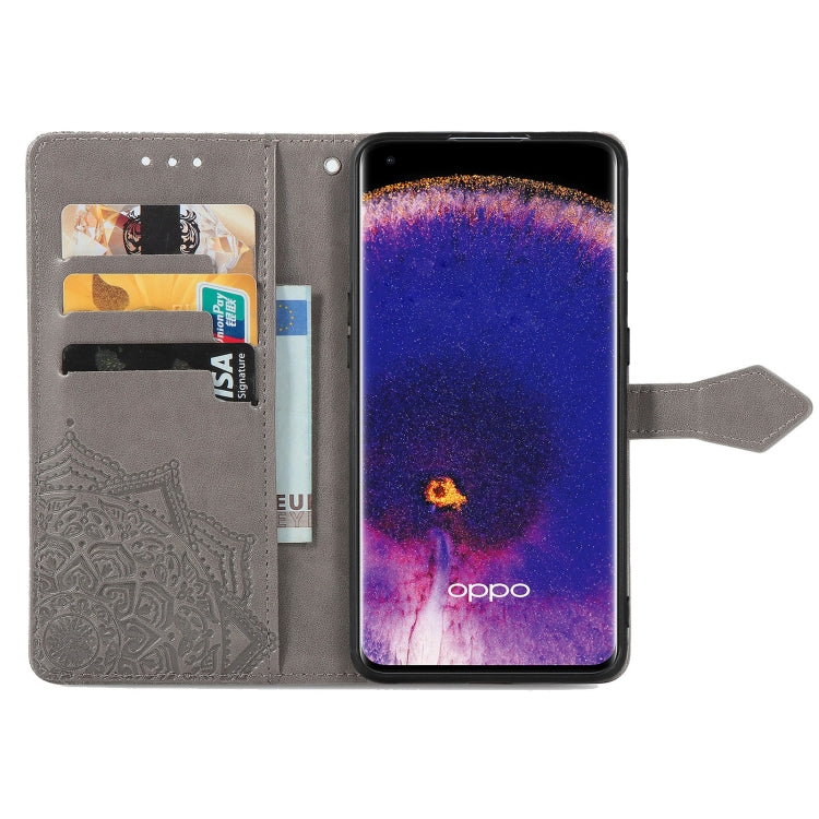 For OPPO Find X5 Pro Mandala Flower Embossed Flip Leather Phone Case