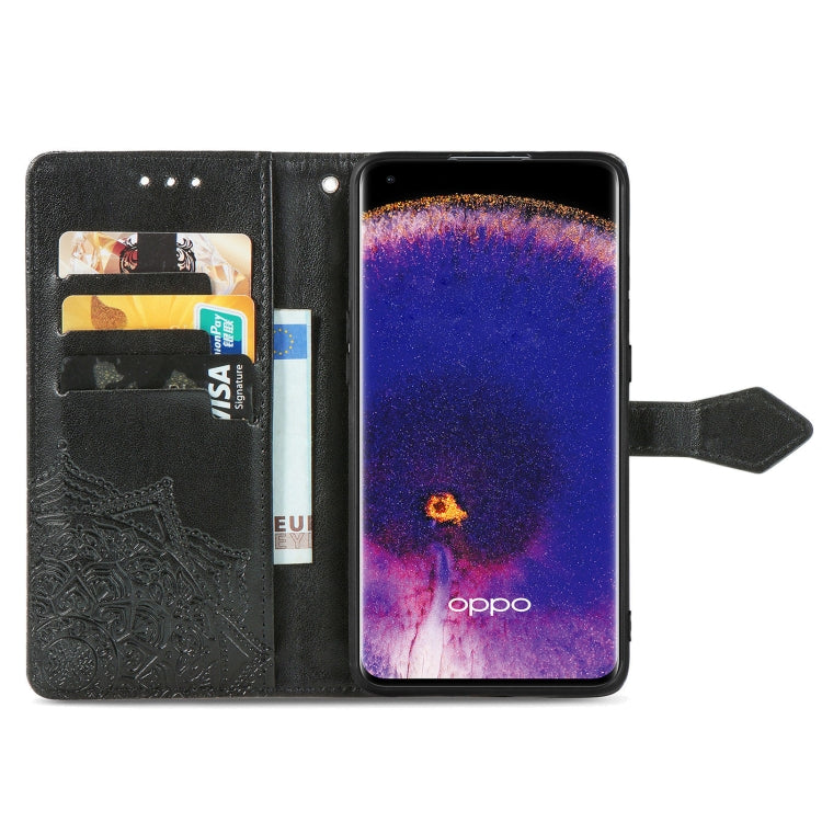 For OPPO Find X5 Mandala Flower Embossed Flip Leather Phone Case