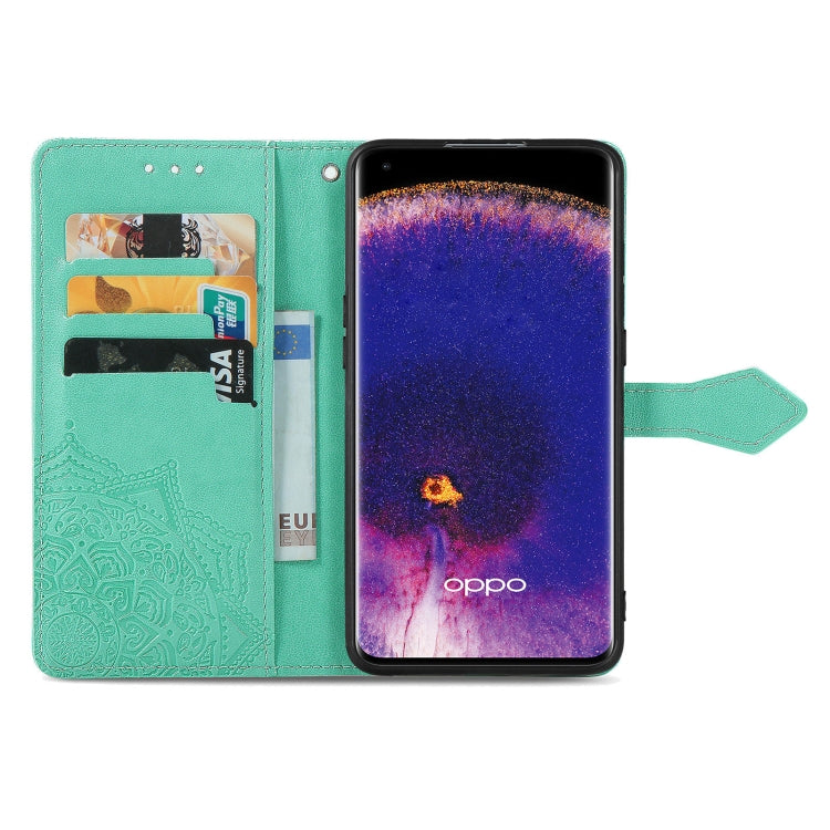 For OPPO Find X5 Mandala Flower Embossed Flip Leather Phone Case