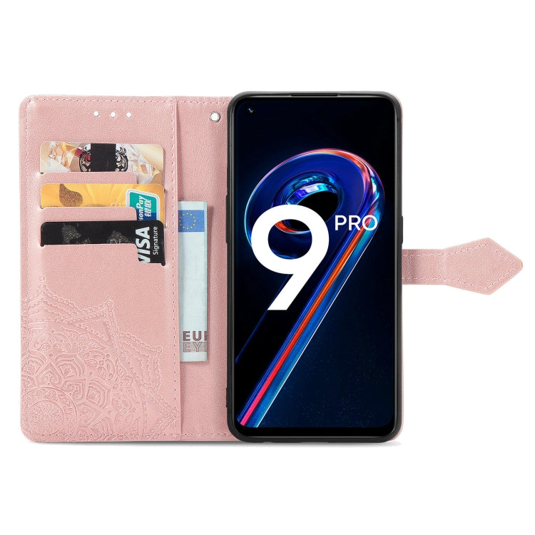 For OPPO Realme 9 Pro Mandala Flower Embossed Flip Leather Phone Case