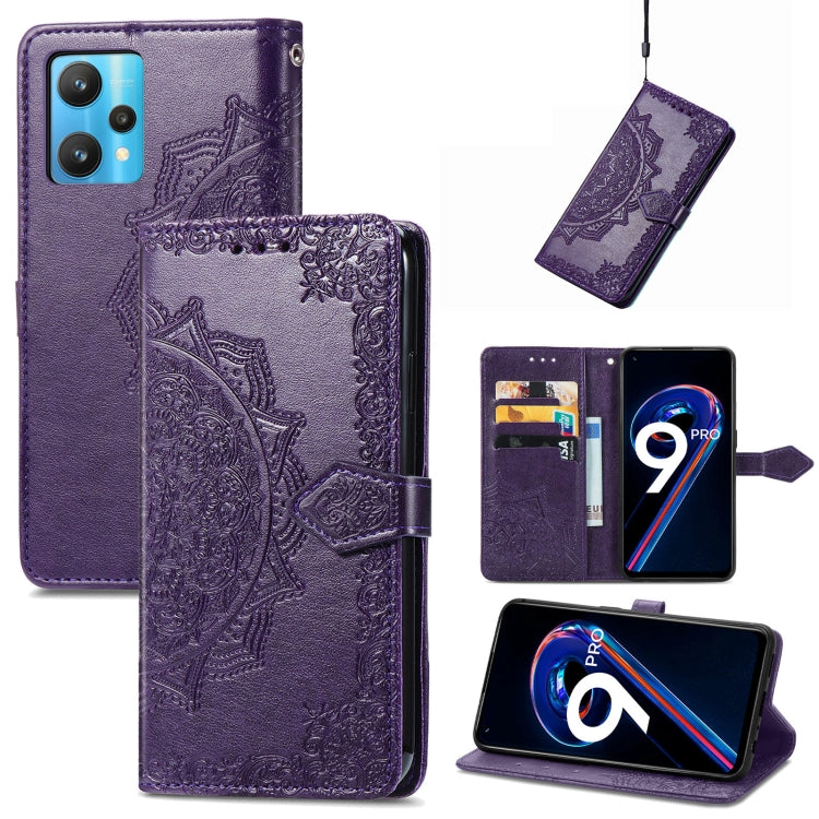 For OPPO Realme 9 Pro Mandala Flower Embossed Flip Leather Phone Case