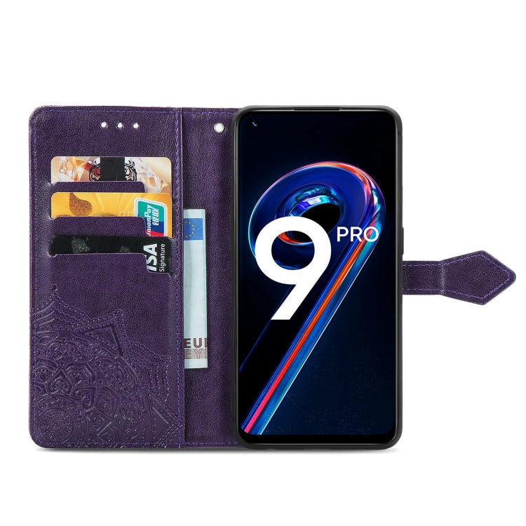 For OPPO Realme 9 Pro Mandala Flower Embossed Flip Leather Phone Case