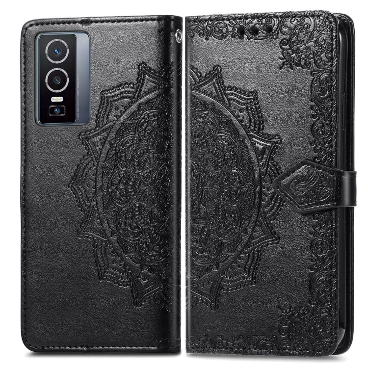 For vivo Y76 5G Mandala Flower Embossed Flip Leather Phone Case