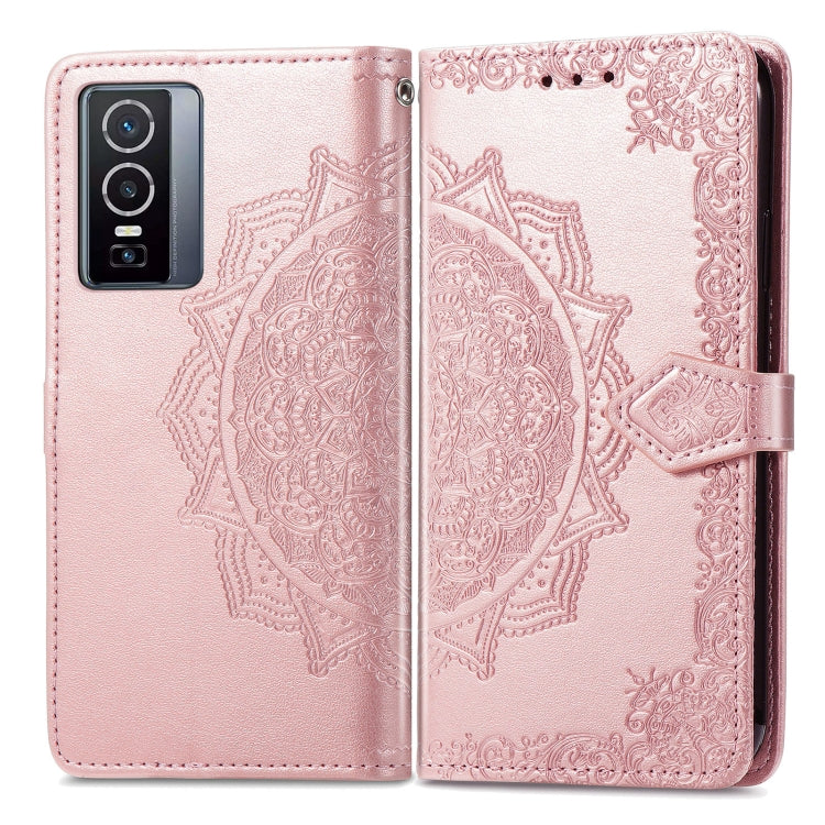 For vivo Y76 5G Mandala Flower Embossed Flip Leather Phone Case