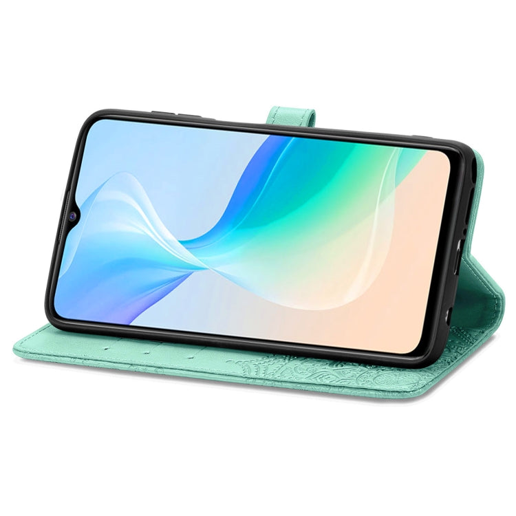 For vivo Y76 5G Mandala Flower Embossed Flip Leather Phone Case