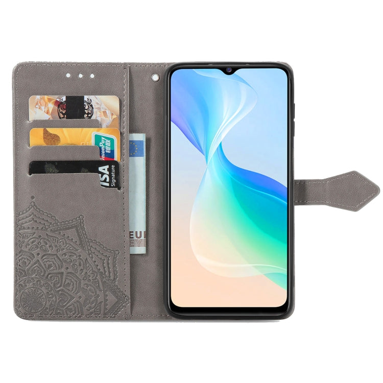 For vivo Y76 5G Mandala Flower Embossed Flip Leather Phone Case