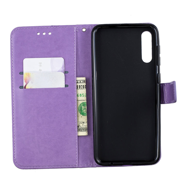 Diamond Encrusted Butterflies Love Flowers Pattern Horizontal Flip Leather Case for Galaxy A50 , with Holder & Card Slots & Wallet & Lanyard