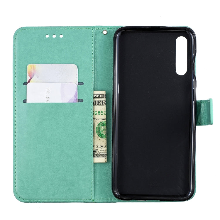 Diamond Encrusted Butterflies Love Flowers Pattern Horizontal Flip Leather Case for Galaxy A50 , with Holder & Card Slots & Wallet & Lanyard