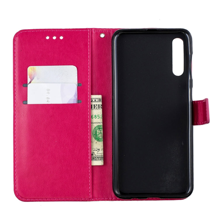 Diamond Encrusted Butterflies Love Flowers Pattern Horizontal Flip Leather Case for Galaxy A50 , with Holder & Card Slots & Wallet & Lanyard