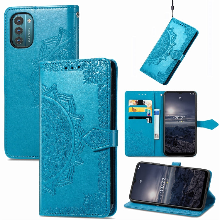 For Nokia G21 Mandala Flower Embossed Flip Leather Phone Case