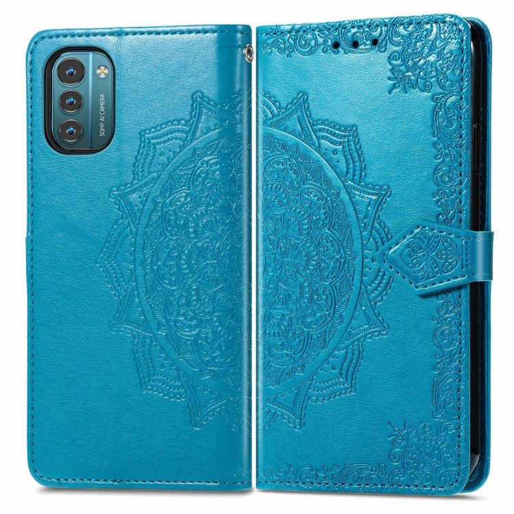 For Nokia G21 Mandala Flower Embossed Flip Leather Phone Case