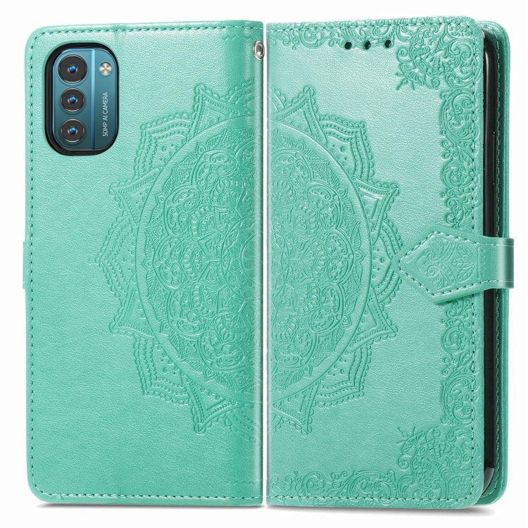 For Nokia G21 Mandala Flower Embossed Flip Leather Phone Case