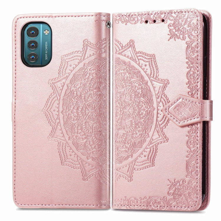 For Nokia G21 Mandala Flower Embossed Flip Leather Phone Case