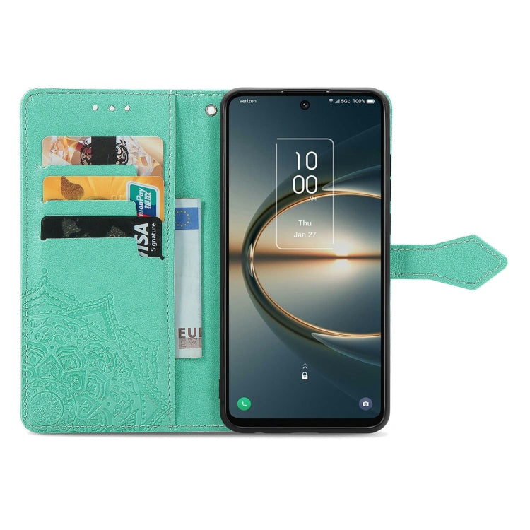 For TCL 30 V 5G Mandala Flower Embossed Flip Leather Phone Case