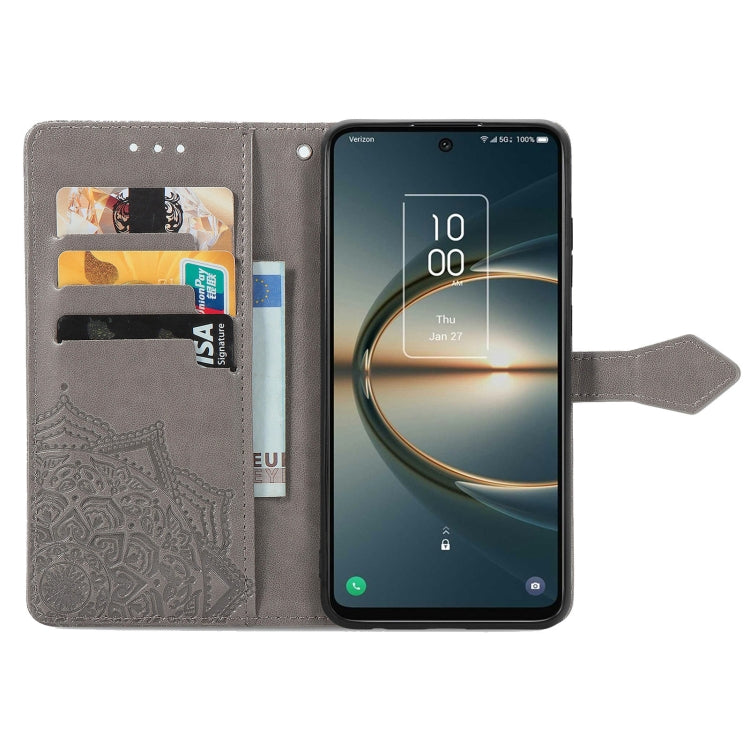 For TCL 30 V 5G Mandala Flower Embossed Flip Leather Phone Case