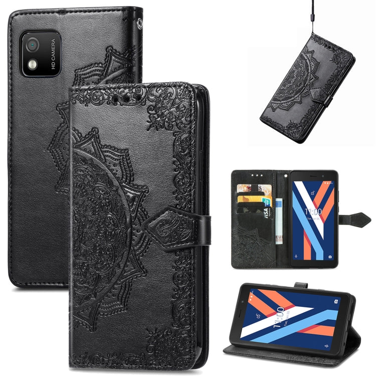 For Wiko Y52 Mandala Flower Embossed Flip Leather Phone Case