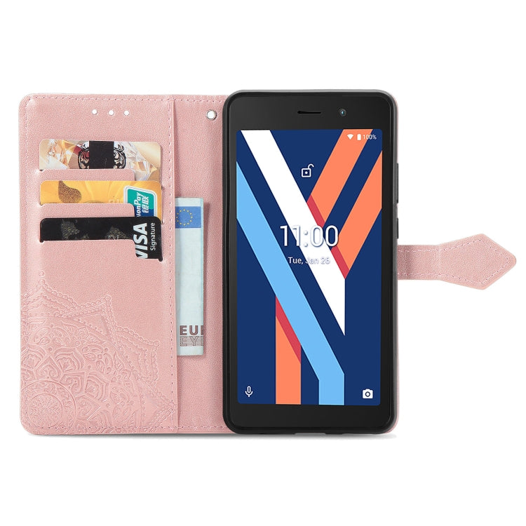 For Wiko Y52 Mandala Flower Embossed Flip Leather Phone Case