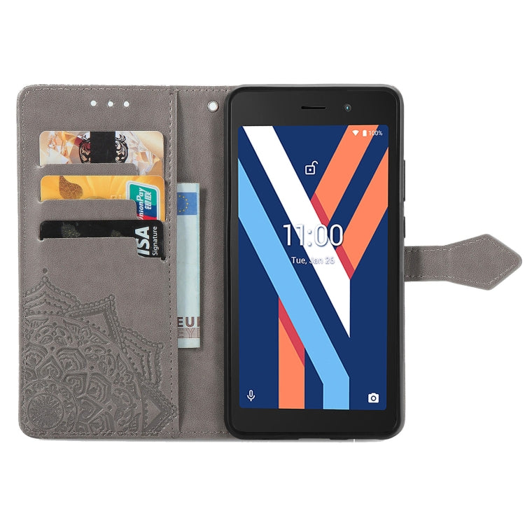 For Wiko Y52 Mandala Flower Embossed Flip Leather Phone Case