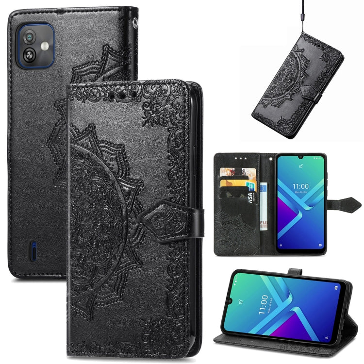 For Wiko Y82 Mandala Flower Embossed Flip Leather Phone Case