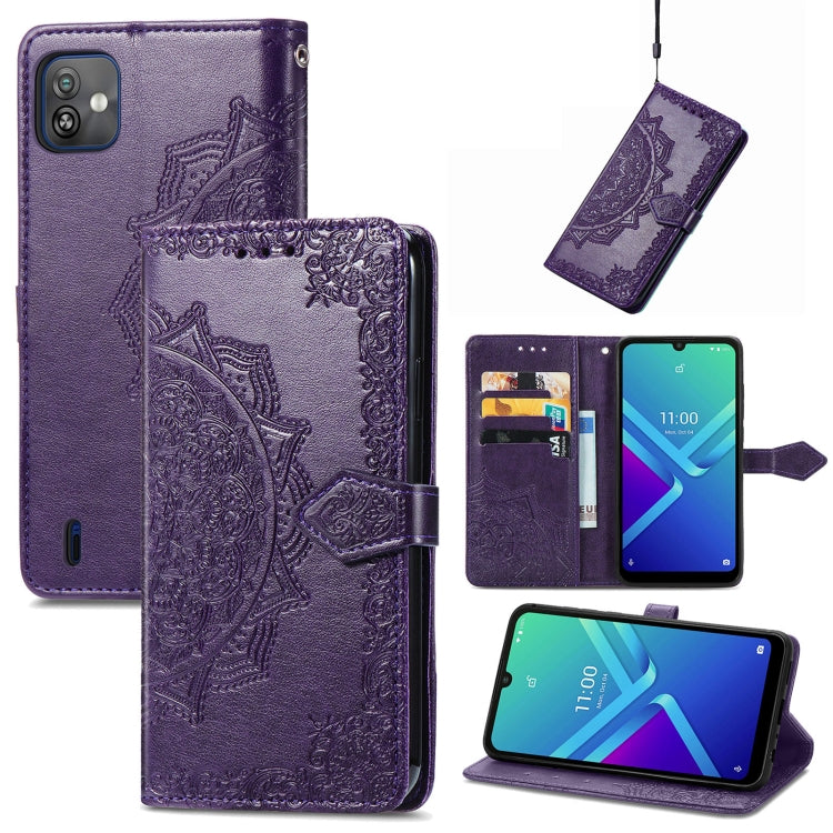 For Wiko Y82 Mandala Flower Embossed Flip Leather Phone Case