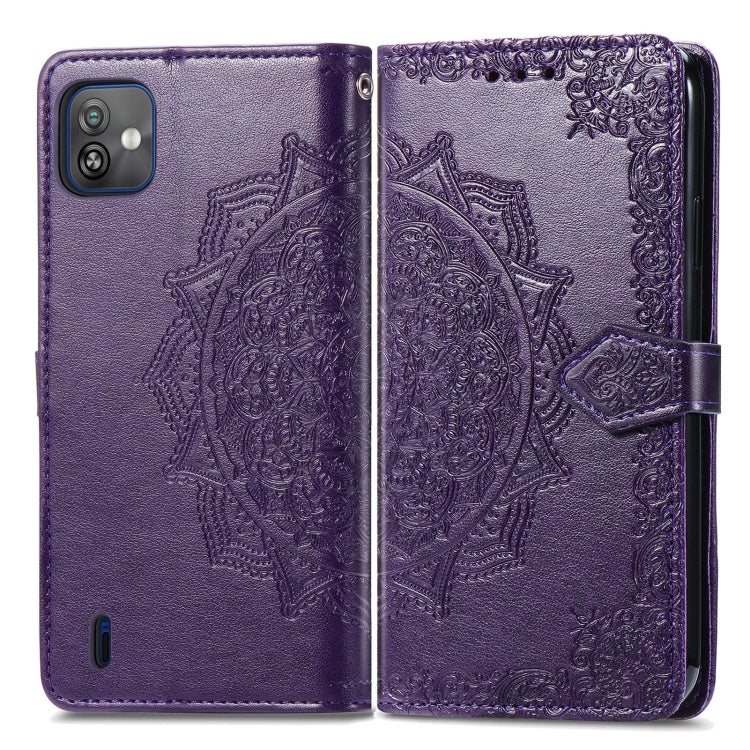 For Wiko Y82 Mandala Flower Embossed Flip Leather Phone Case
