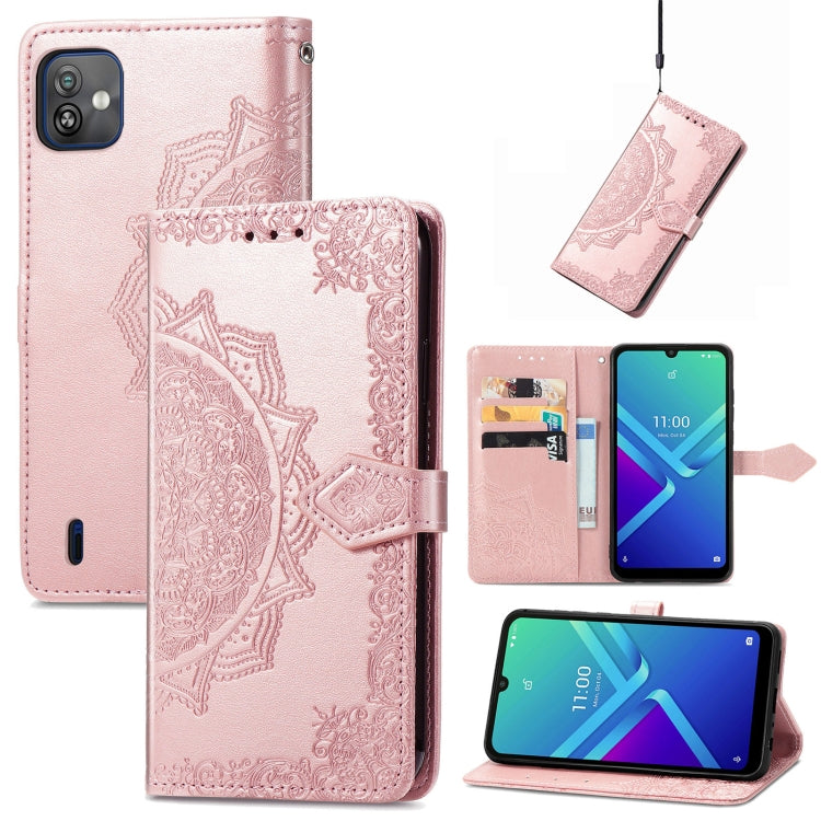 For Wiko Y82 Mandala Flower Embossed Flip Leather Phone Case