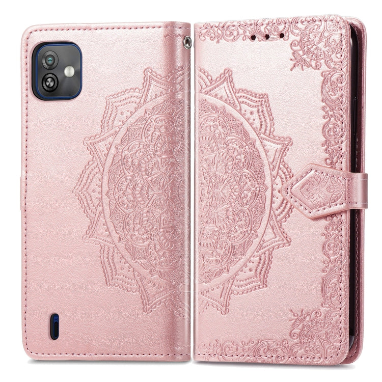 For Wiko Y82 Mandala Flower Embossed Flip Leather Phone Case