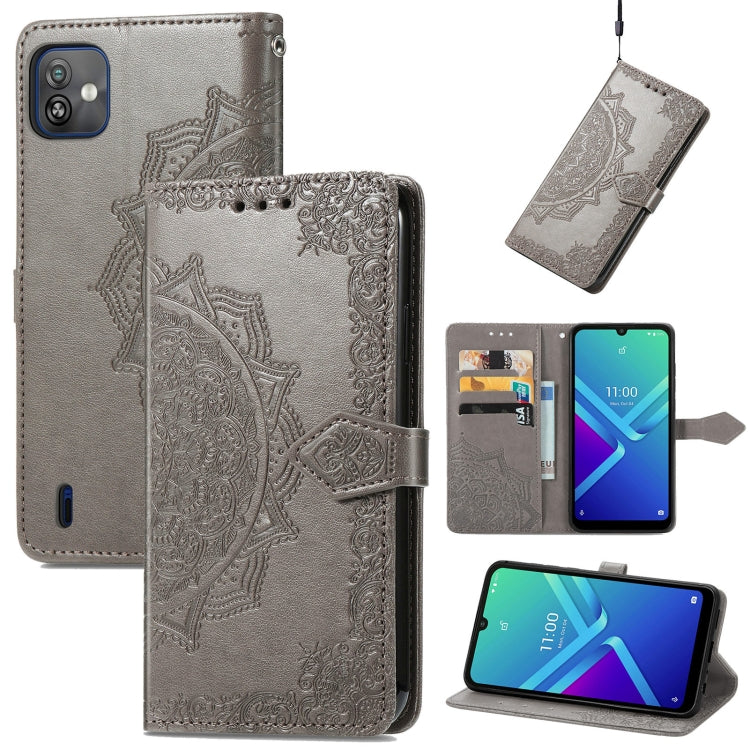 For Wiko Y82 Mandala Flower Embossed Flip Leather Phone Case