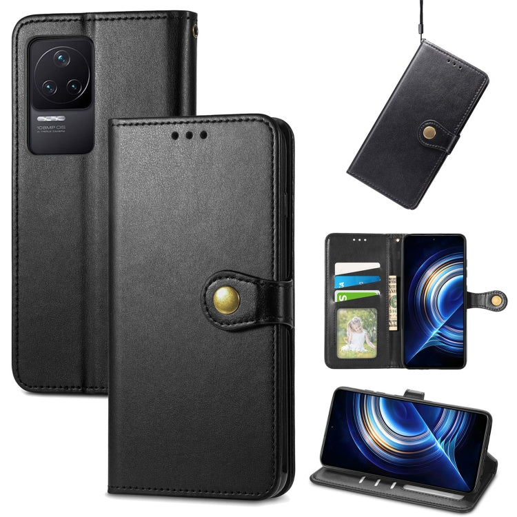 For Xiaomi Redmi K50 Pro Retro Solid Color Buckle Leather Phone Case