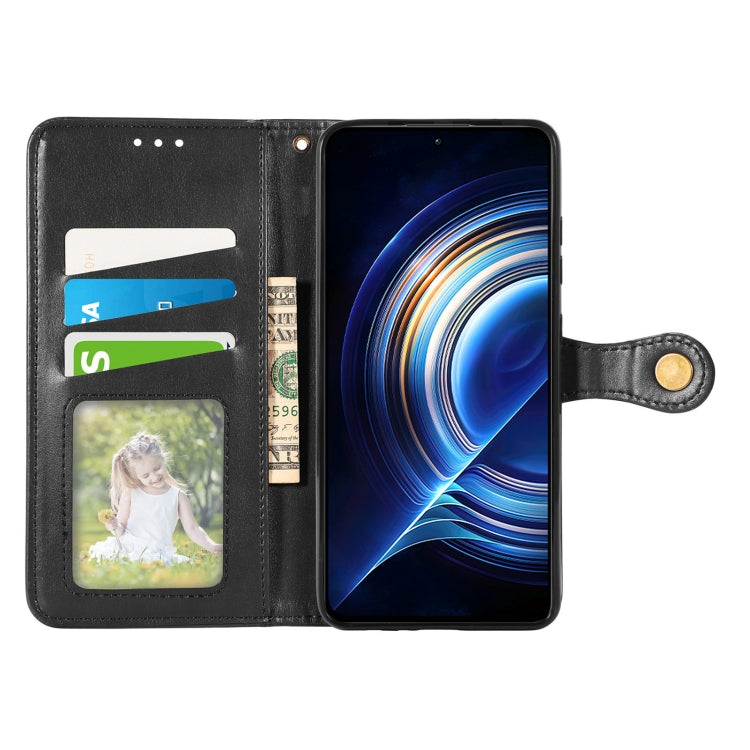 For Xiaomi Redmi K50 Pro Retro Solid Color Buckle Leather Phone Case