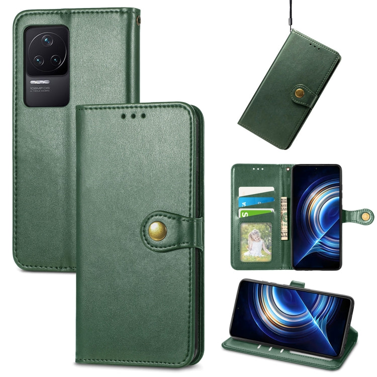 For Xiaomi Redmi K50 Pro Retro Solid Color Buckle Leather Phone Case