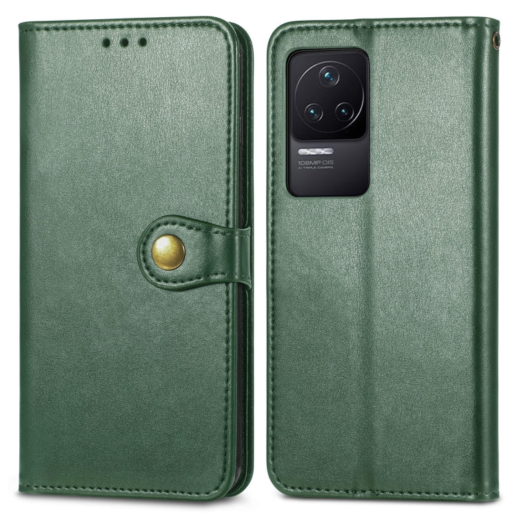 For Xiaomi Redmi K50 Pro Retro Solid Color Buckle Leather Phone Case