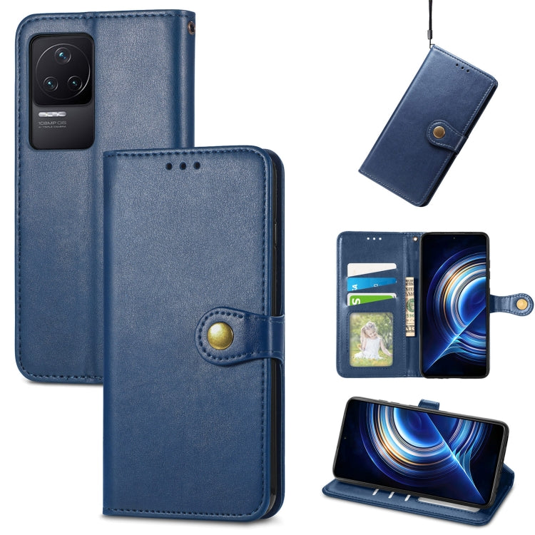 For Xiaomi Redmi K50 Pro Retro Solid Color Buckle Leather Phone Case