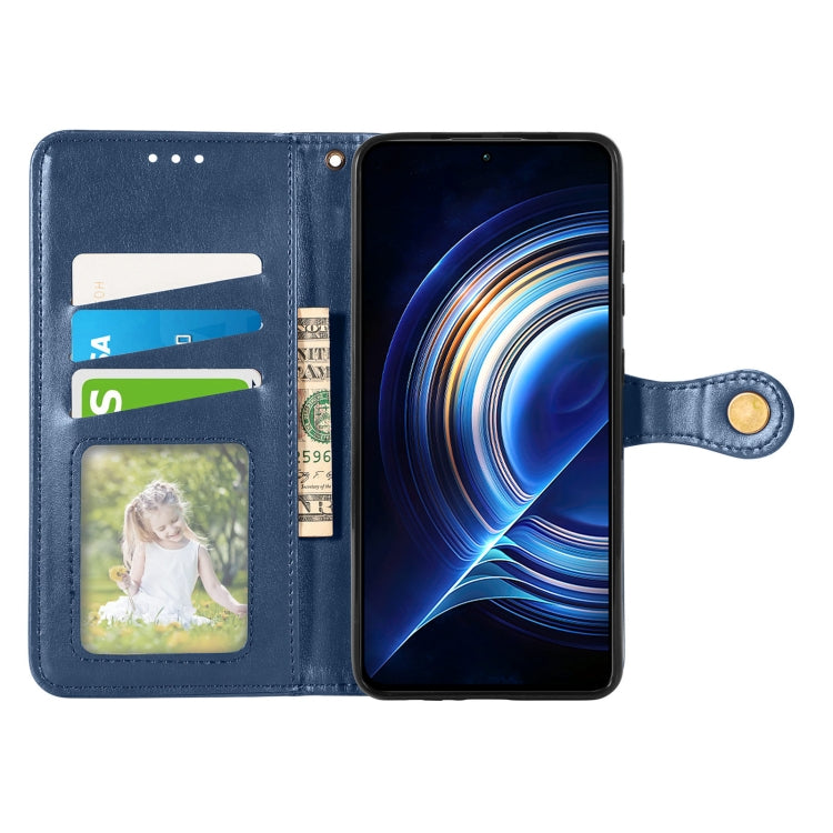 For Xiaomi Redmi K50 Pro Retro Solid Color Buckle Leather Phone Case