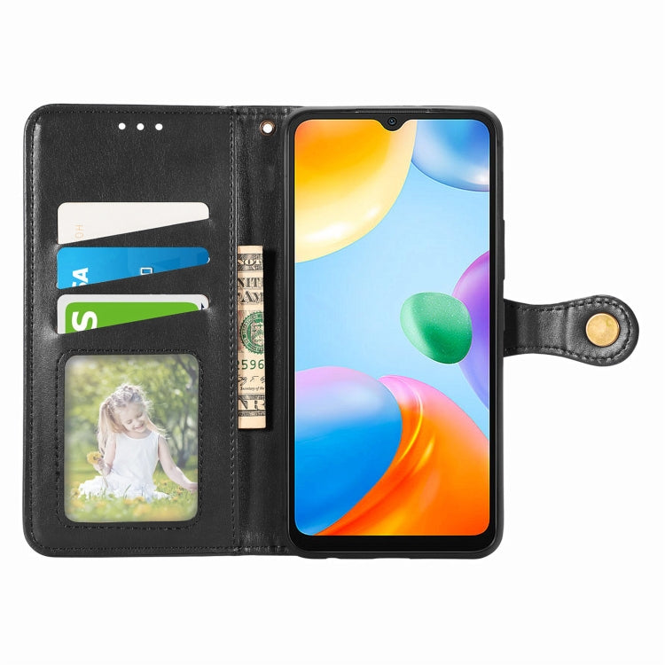 For Xiaomi Redmi 10C Retro Solid Color Buckle Leather Phone Case
