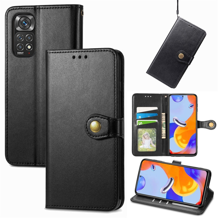 For Xiaomi Redmi Note 11 Pro 4G Global  Retro Solid Color Buckle Leather Phone Case