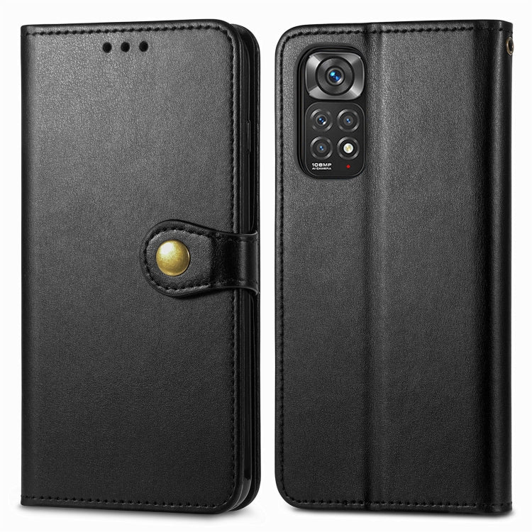 For Xiaomi Redmi Note 11 Pro 4G Global  Retro Solid Color Buckle Leather Phone Case