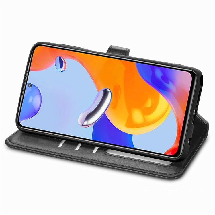 For Xiaomi Redmi Note 11 Pro 4G Global  Retro Solid Color Buckle Leather Phone Case