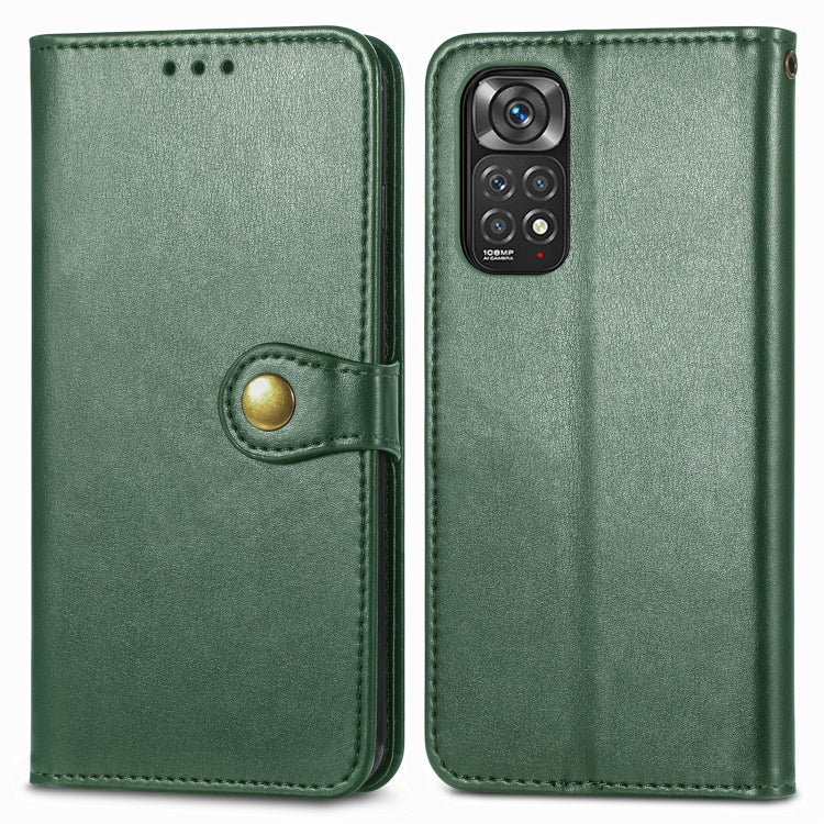 For Xiaomi Redmi Note 11 Pro 4G Global  Retro Solid Color Buckle Leather Phone Case