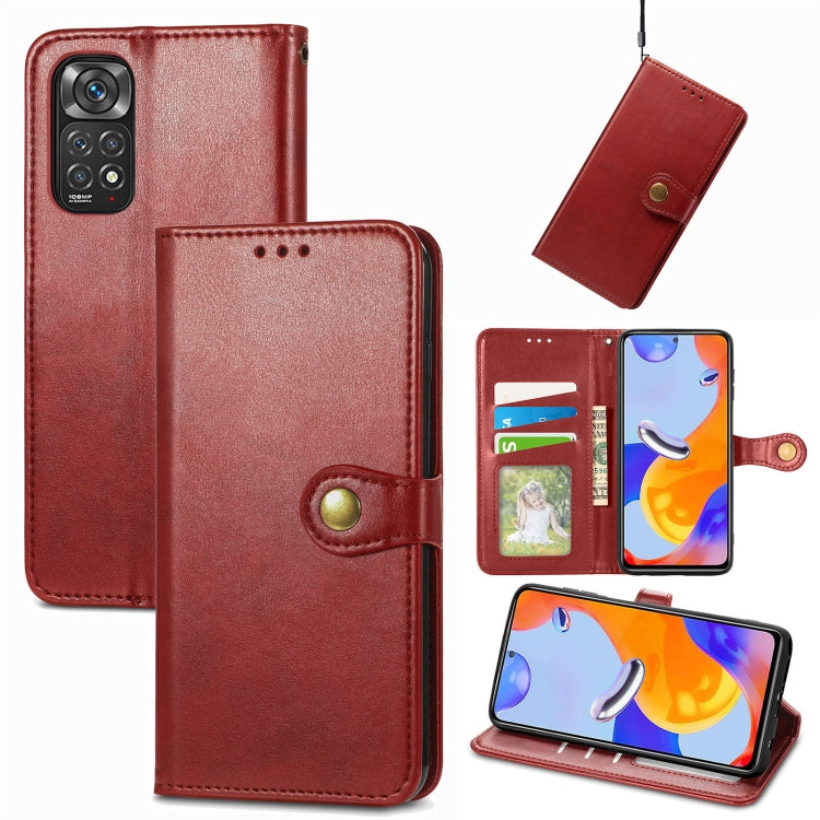 For Xiaomi Redmi Note 11 Pro 4G Global  Retro Solid Color Buckle Leather Phone Case