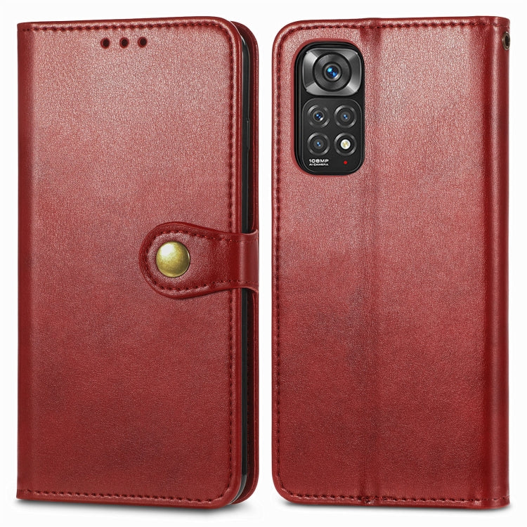 For Xiaomi Redmi Note 11 Pro 4G Global  Retro Solid Color Buckle Leather Phone Case