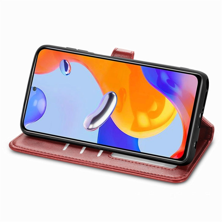 For Xiaomi Redmi Note 11 Pro 4G Global  Retro Solid Color Buckle Leather Phone Case