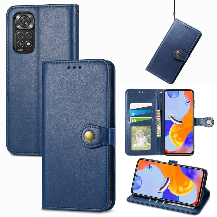 For Xiaomi Redmi Note 11 Pro 4G Global  Retro Solid Color Buckle Leather Phone Case
