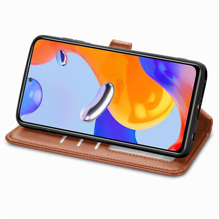 For Xiaomi Redmi Note 11 Pro 4G Global  Retro Solid Color Buckle Leather Phone Case