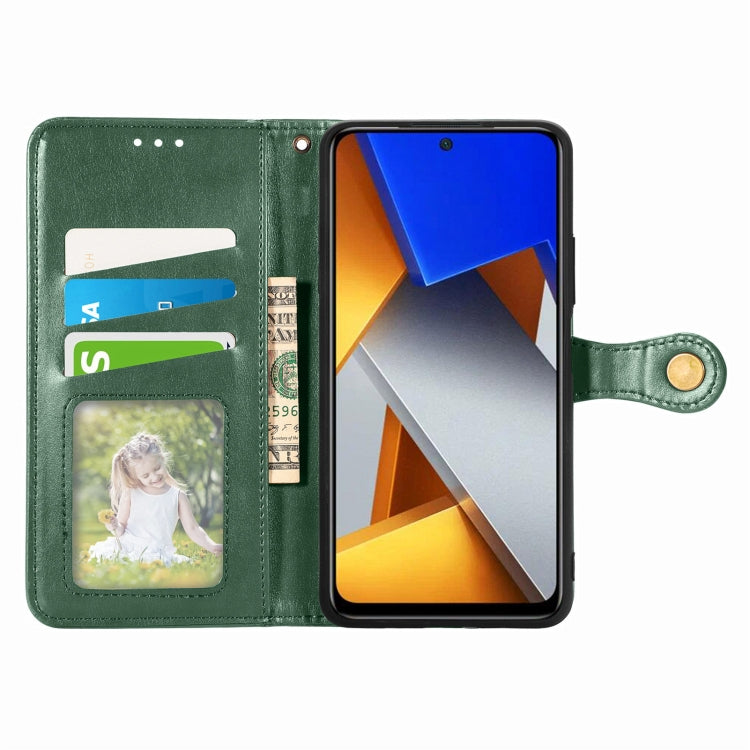 For Xiaomi Poco M4 Pro Retro Solid Color Buckle Leather Phone Case