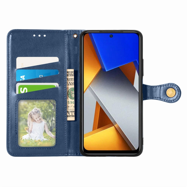 For Xiaomi Poco M4 Pro Retro Solid Color Buckle Leather Phone Case