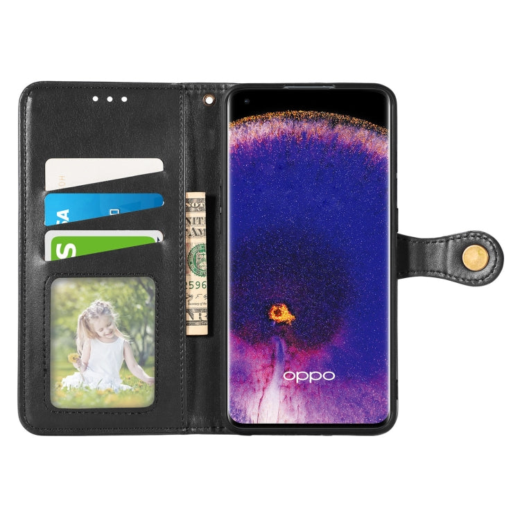 For OPPO Find X5 Pro Retro Solid Color Buckle Leather Phone Case