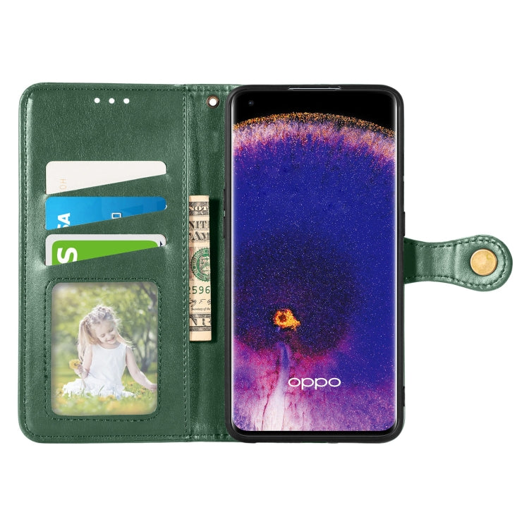 For OPPO Find X5 Pro Retro Solid Color Buckle Leather Phone Case