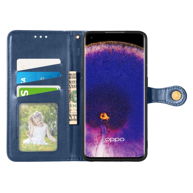 For OPPO Find X5 Pro Retro Solid Color Buckle Leather Phone Case